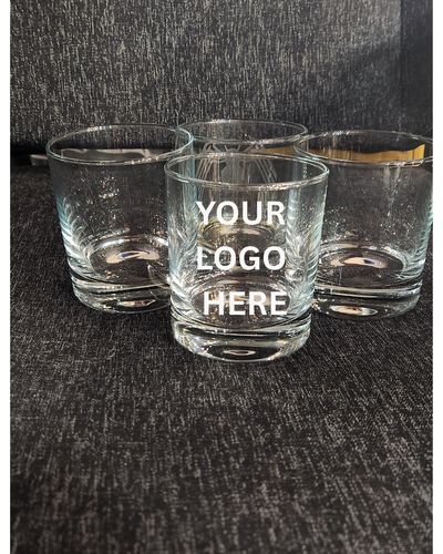 Set of Four Custom Etched Glasses