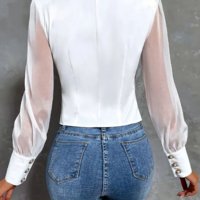 Slim Long Sleeves Elegant Tops Shirt - Thumbnail 3