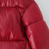 Autumn/Winter Warm Stand Collar Double Zipper Snap Button Long Sleeve Puffer Jacket Cotton Coat - Thumbnail 3