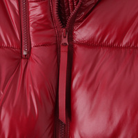 Autumn/Winter Warm Stand Collar Double Zipper Snap Button Long Sleeve Puffer Jacket Cotton Coat - Thumbnail 6