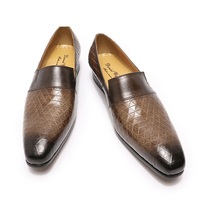 Men's Fashionable casual loafers leather shoes 2 colors - Thumbnail 1