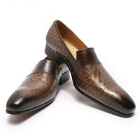 Men's Fashionable casual loafers leather shoes 2 colors - Thumbnail 4