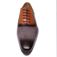 Men's Oxford shoes business casual office wedding handmade cowhide shoes - Thumbnail 2