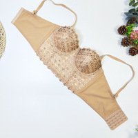 Lace Camisole Hot Girl Rhinestone Beaded Top - Thumbnail 3