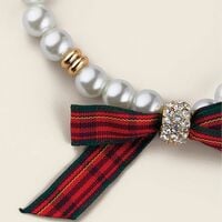 Plaid & Pearly Festive Bow Bracelet - Thumbnail 2