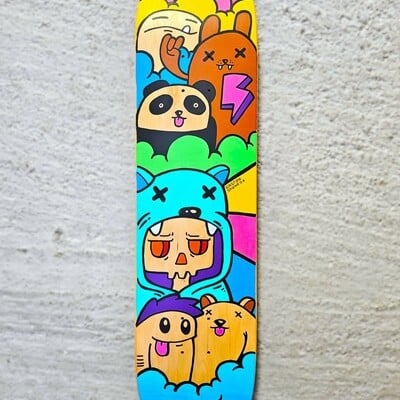 Art skateboard by gastonstones "rock on!”