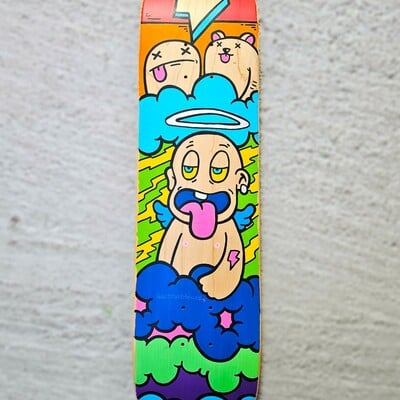 Art skateboard by gastonstones "electric heaven”