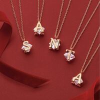 Hidden Gem Initial Necklace - Thumbnail 2