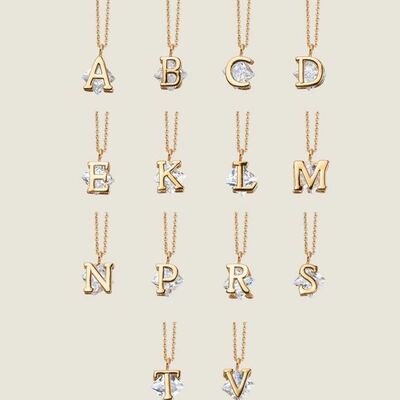 Hidden gem initial necklace