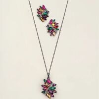 Stained Glass Bloom Necklace and Earring Set - Thumbnail 1