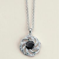 Sterling Silver Noir CZ Gala Necklace - Thumbnail 1