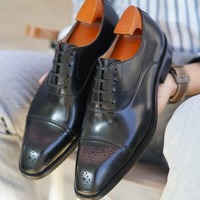 Premium Edition All Our Year Usage Oxfords Black Dress Shoes For Men's - Thumbnail 1