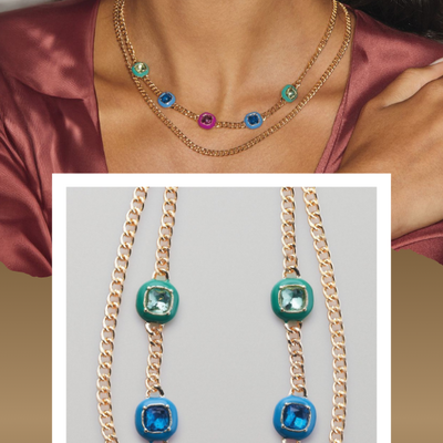 Vibrant enamel jewel necklace - final sale