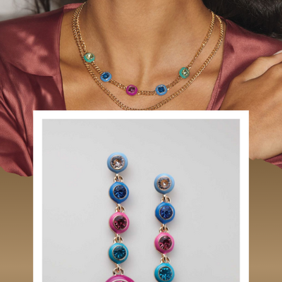 Vibrant enamel jewel earrings - final sale