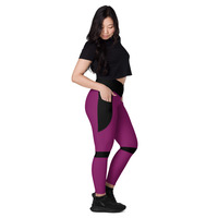 Purple Me Crossover leggings with pockets - Thumbnail 2