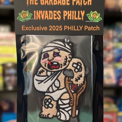 Garbage patch invades 2025 philly non-sport card show mauled paul patch (iron-on)