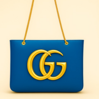 Crafted Leather Classic Designer Oxblood with ''GG'' Golden Buckle Women Shopping Bag - Thumbnail 3