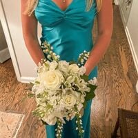 SR501,Peacock Blue Cross Back Satin Prom Dresses Sexy Party Dress - Thumbnail 2