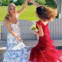 SR499,Spring Floral Chiffon Prom Dresses Sheath Evening Party Dress High Quality Graduation Dress - Thumbnail 3