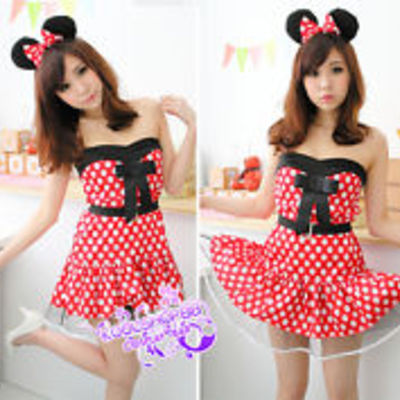 Sexy  minnie mickey mouse  cosplay fancy up outfit & ears