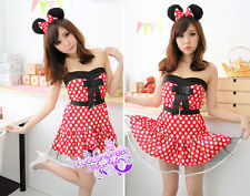 Sexy  minnie mickey mouse  cosplay fancy up outfit & ears