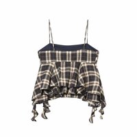 Layered irregular plaid camisole top - Thumbnail 1