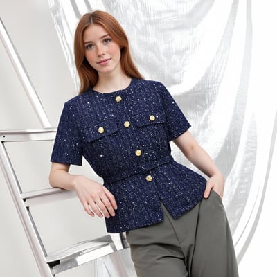 Stylish, simple, and versatile short-sleeved cardigan jacket