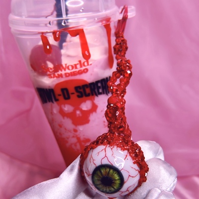 Ripped eyeball bag charm