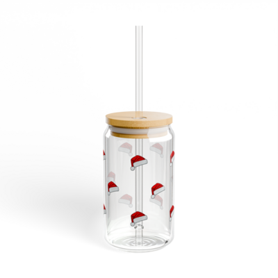 Santa hat glass