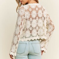 Floral Cropped Cardigan - Thumbnail 3