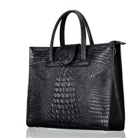 Alligator Handbag Carrying Leather Bag, Tote Bag #H340 - Thumbnail 2