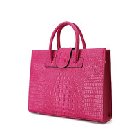 Alligator Handbag Carrying Leather Bag, Tote Bag #H340 - Thumbnail 8