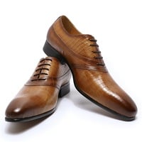 Casual leather shoes cowhide fashion men's business formal leather shoes - Thumbnail 1