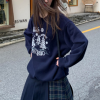 Winter Carnival Christmas Tree Printed Sweatshirt - Thumbnail 2