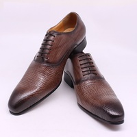 Men's Oxford leather shoes crocodile-embossed buckle formal shoes - Thumbnail 2