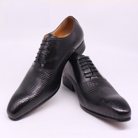 Men's Oxford leather shoes crocodile-embossed buckle formal shoes - Thumbnail 3