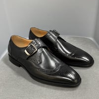 Men's business leather shoes men's brogue dress shoes - Thumbnail 3