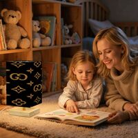 SALE | Designer Style Black and Gold Accent Lamp | Luxury Monogram Pattern Table Lamp | Free Ship - Thumbnail 4