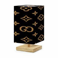SALE | Designer Style Black and Gold Accent Lamp | Luxury Monogram Pattern Table Lamp | Free Ship - Thumbnail 1
