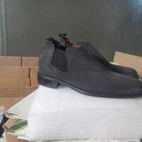 Handmade charcoal color ankle high chelsea boot - Thumbnail 1