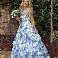 SR505,Charming Floral Chiffon Ruffle Prom Dresses Sweetheart Evening Party Dress - Thumbnail 10