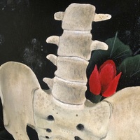 Unframed Original Canvas Painting: Pelvis Rose - Thumbnail 2