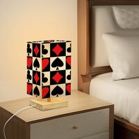 HUGE SALE! Playing Card Suits Accent Lamp - Red & Black Hearts, Spades, Clubs, Diamonds Table Light, ONLY $10! - Thumbnail 2