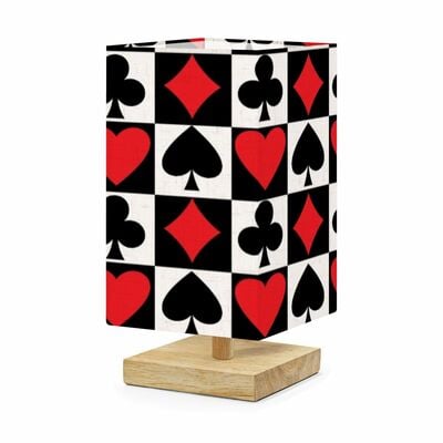 Huge sale! playing card suits accent lamp - red & black hearts, spades, clubs, diamonds table light, only $10!