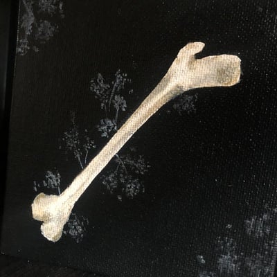 Unframed original canvas painting: femur