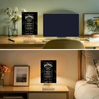 Jack Daniel's Whiskey Table Lamp, Wooden Base LED Desk Light, Remote, Bulb Included, Man Cave Gift - Thumbnail 1