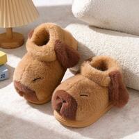 Cute Capybara Furry High Top Slippers - Thumbnail 4