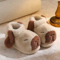 Cute Capybara Furry High Top Slippers - Thumbnail 1