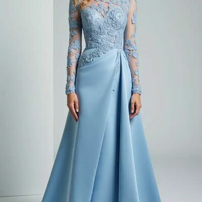 Copy of blue mermaid prom dress appliques sleeveless evening formal gown simple birthday party dress