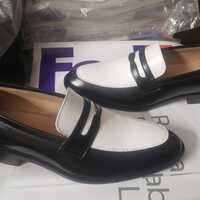 Handmade Two Tone Men's Christmas Moccasin Leather Shoes  - Thumbnail 1